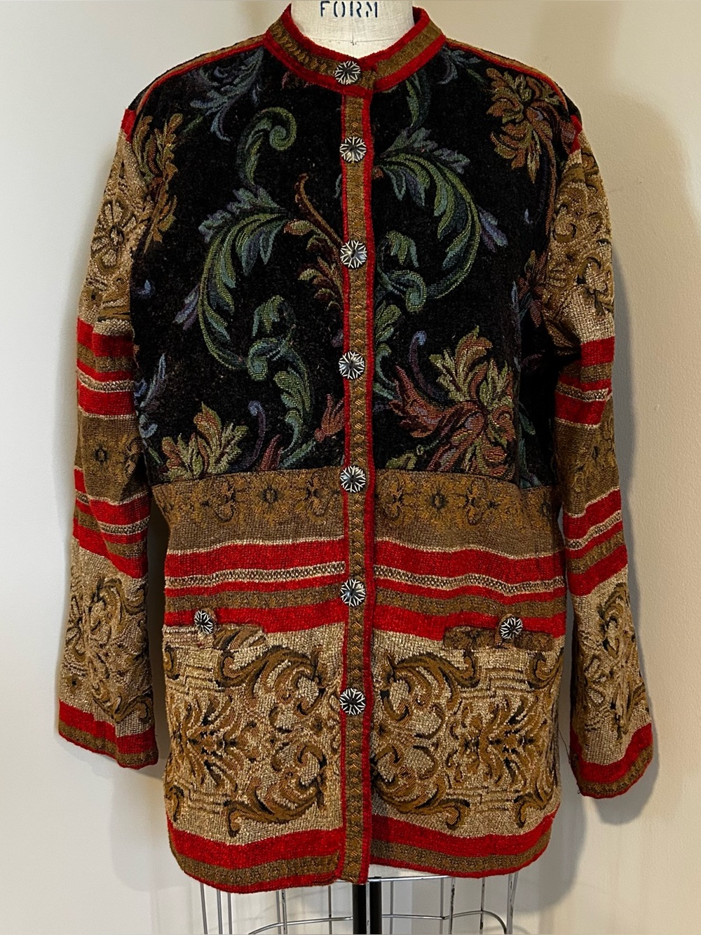 VTG 90s Tapestry Jacket Sag Harbor Sz 16 or Oversized